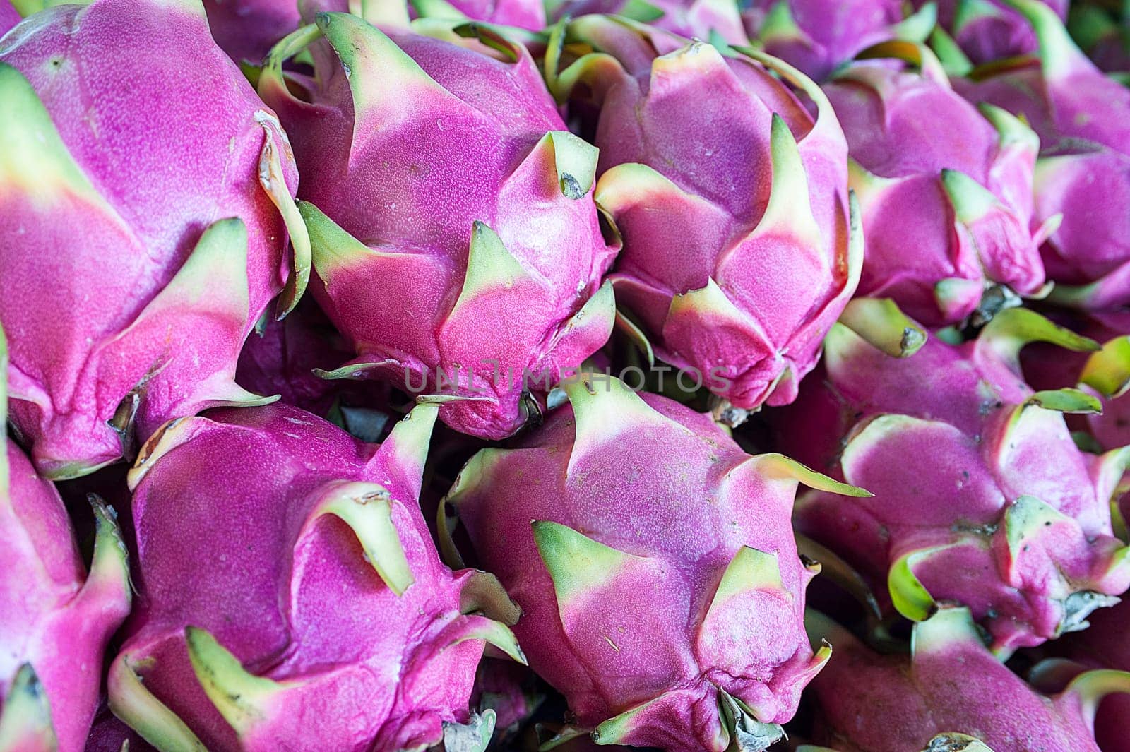 Dragon fruit in tha vegetables market in Old Phuket Town, Thailand, Asia