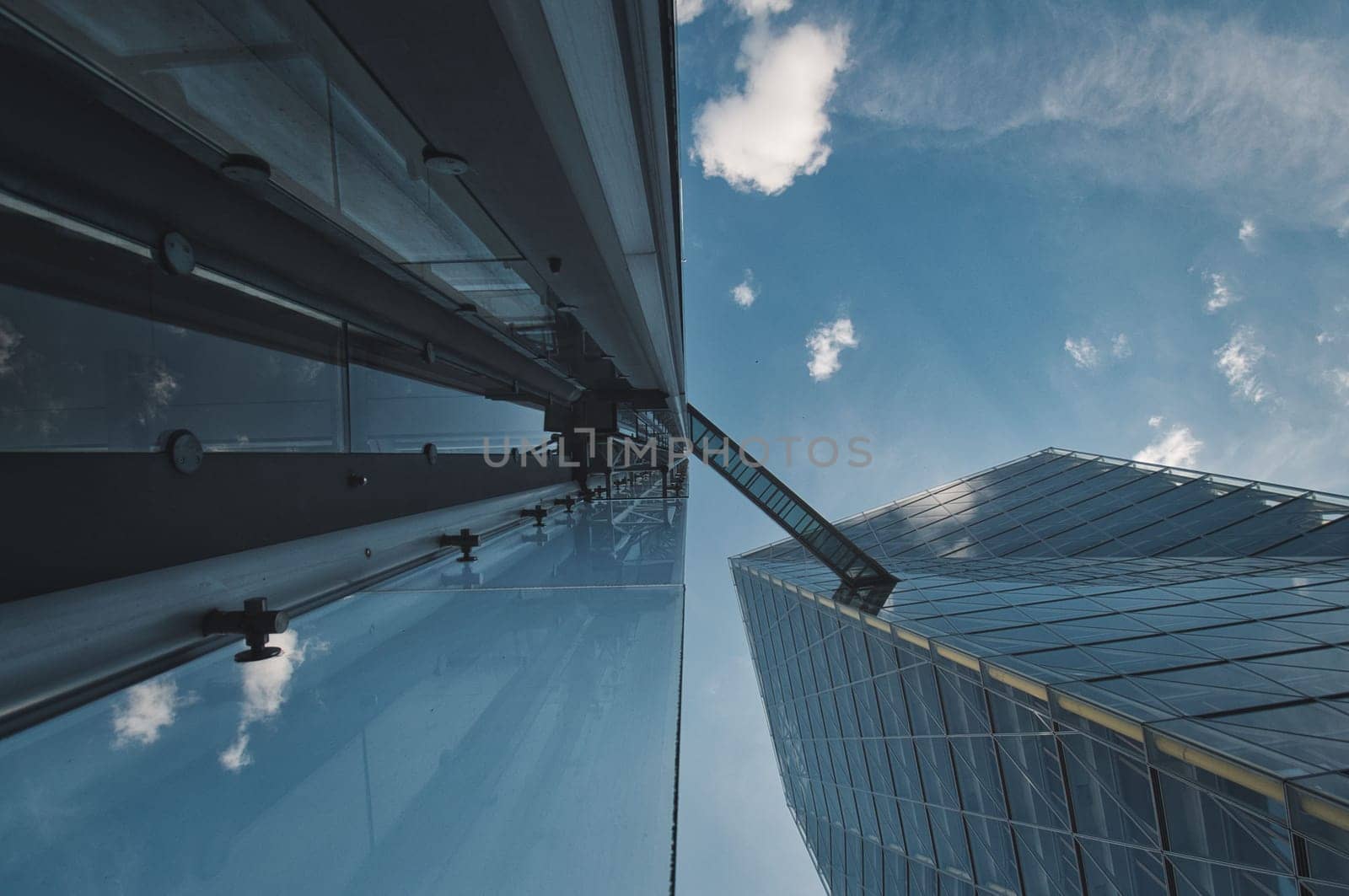 LVM glass skyscrapers with skybridge at the head office of the LVM insurance company in Muenster
