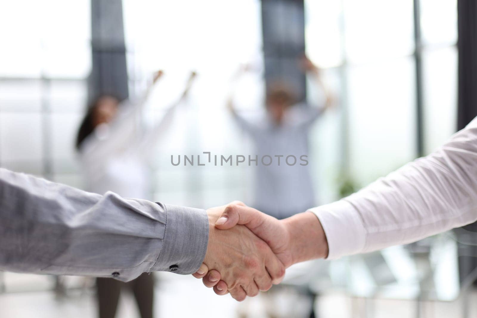 Businessman handshake for teamwork of business merger and acquisition,successful negotiate,hand shake