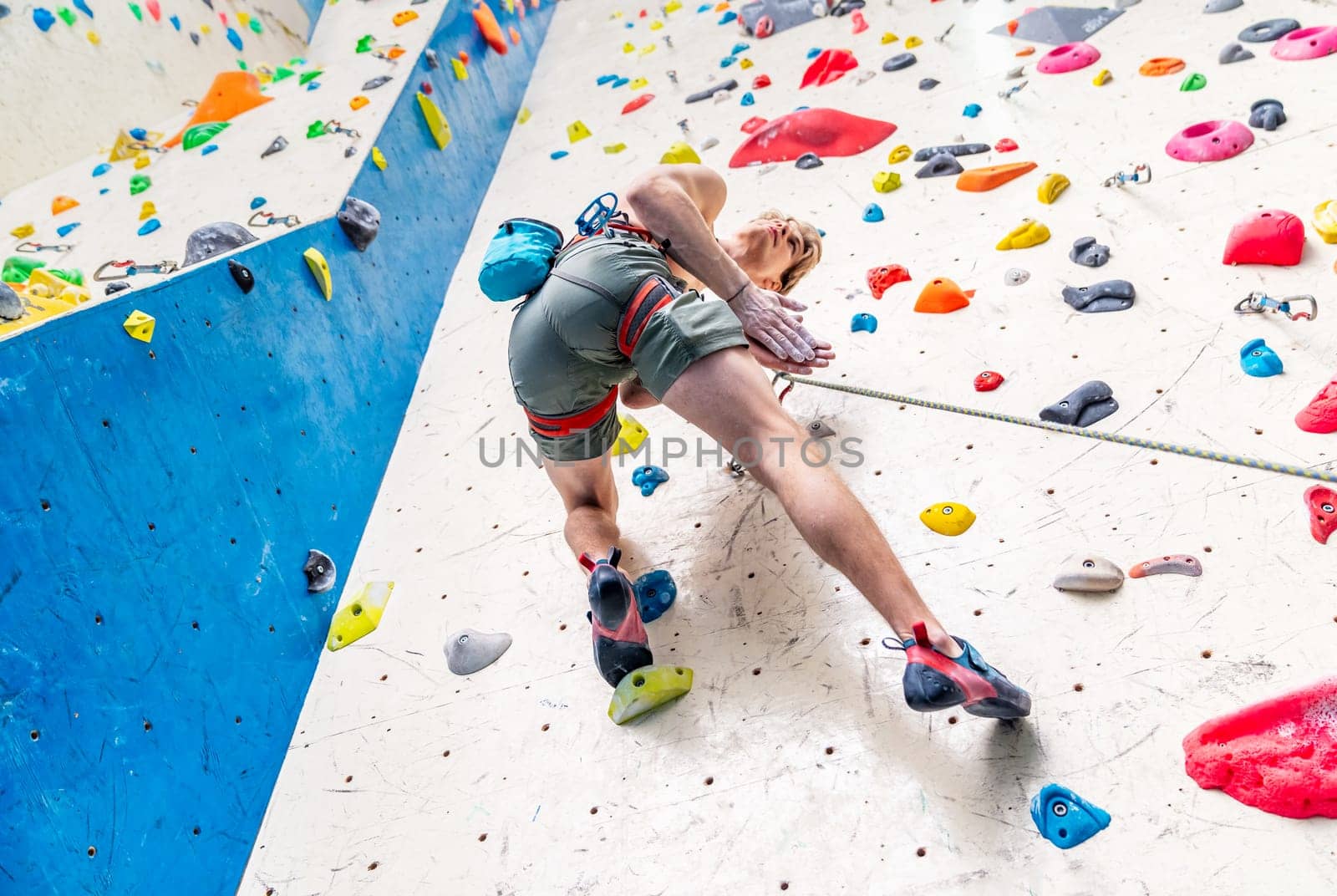 climbers on artificial climbing walls. High quality photo