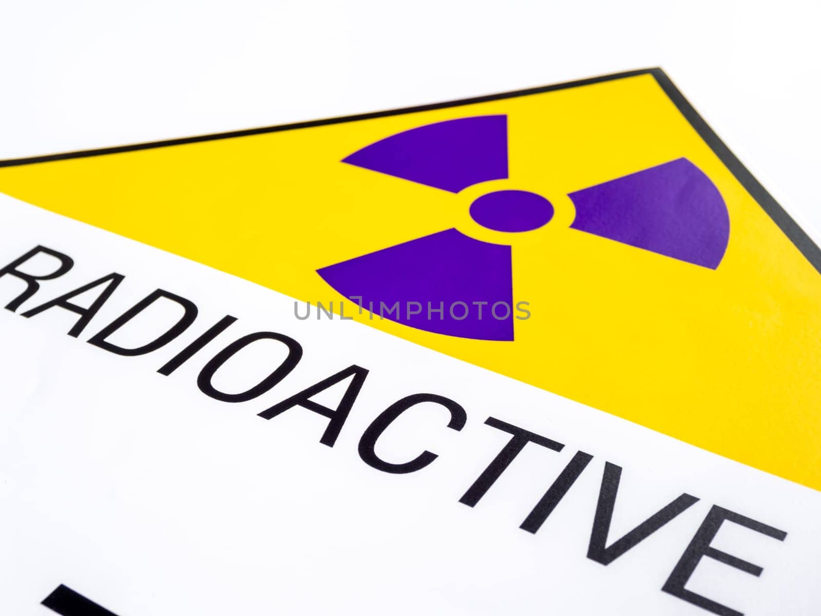 Full-frame Close-up of Radiation symbol at the transportation label sticker