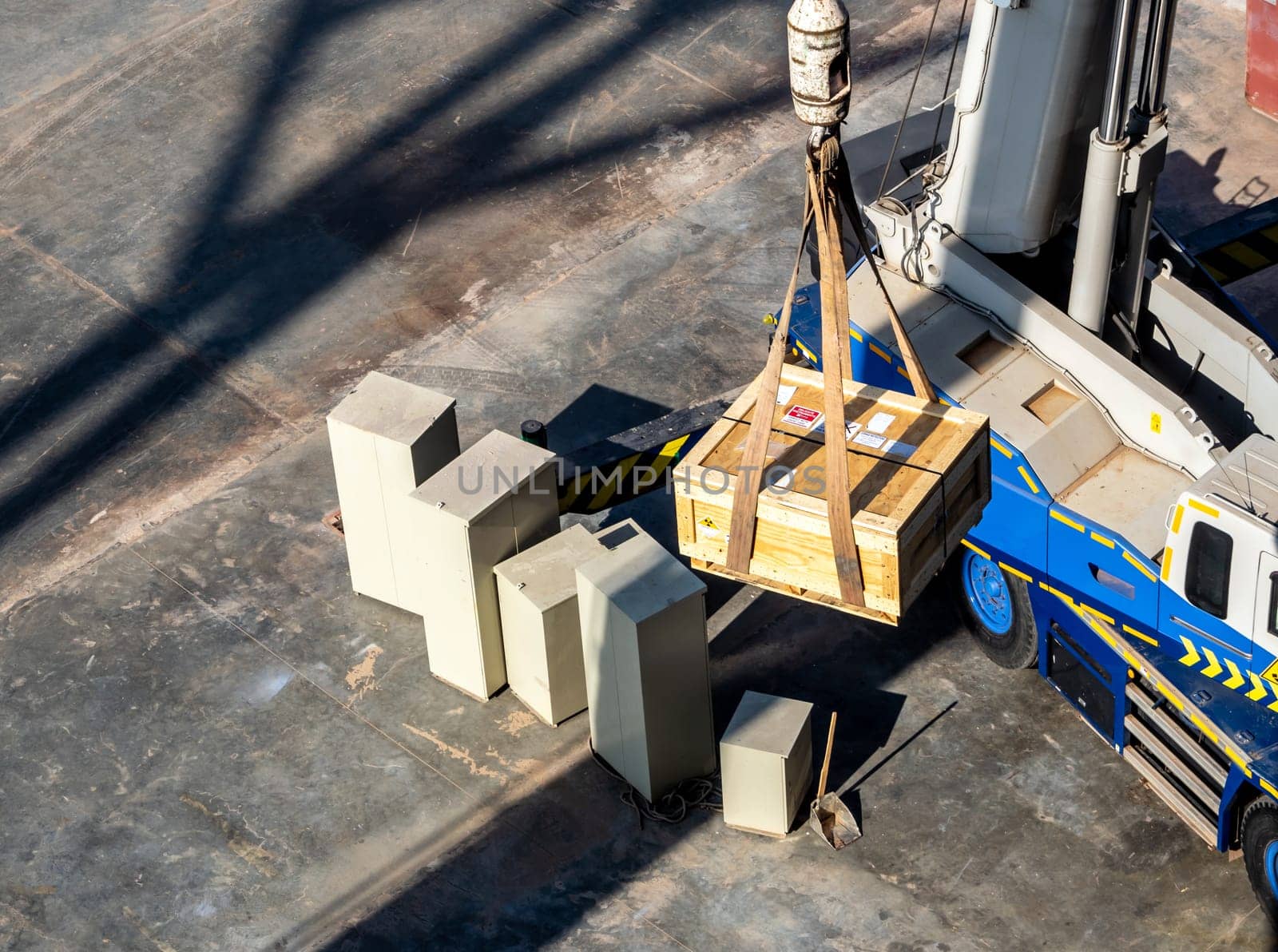 View from the top floor of the industrial plant of truck crane by Satakorn