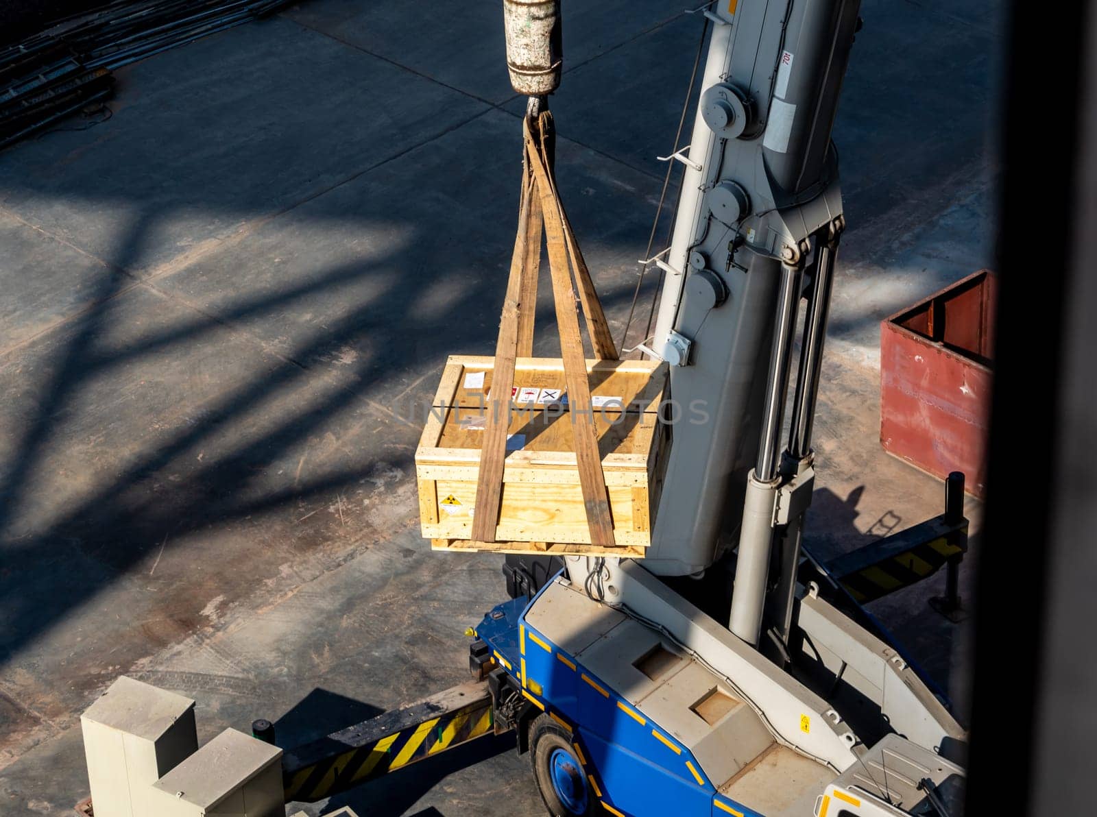 View from the top floor of the industrial plant of truck crane by Satakorn