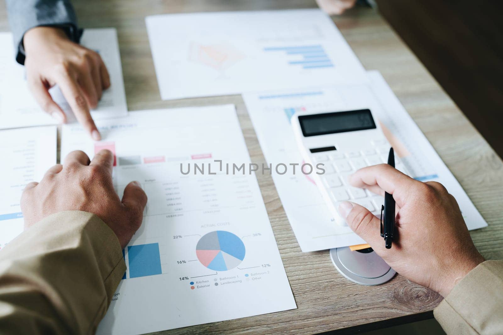 Asian entrepreneurs and business people meeting in a conference room in business planning, financial budget and investment risk assessment to analyze customer groups to increase company growth.