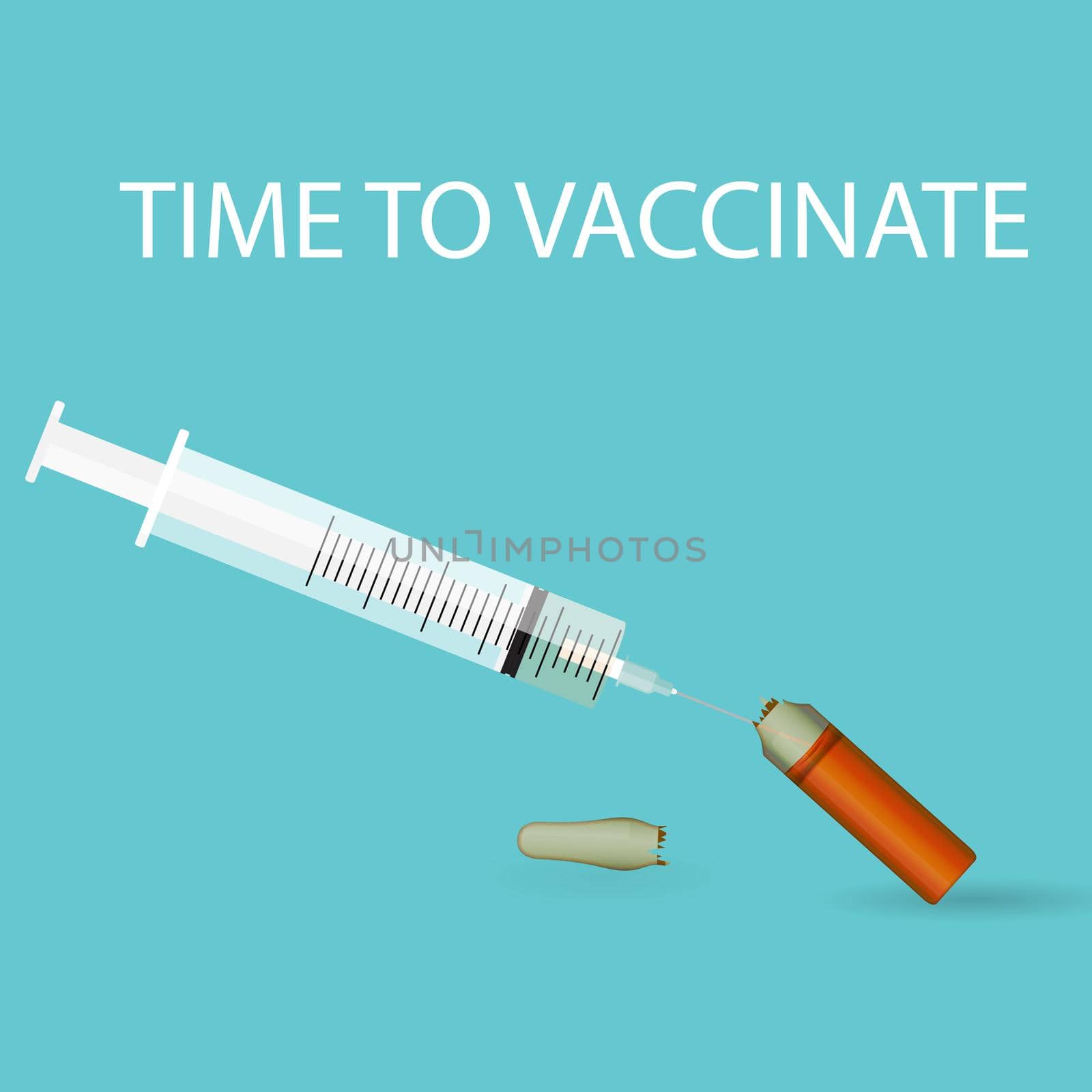 Time to Vaccinate Concept Background. Vector Illustration by yganko