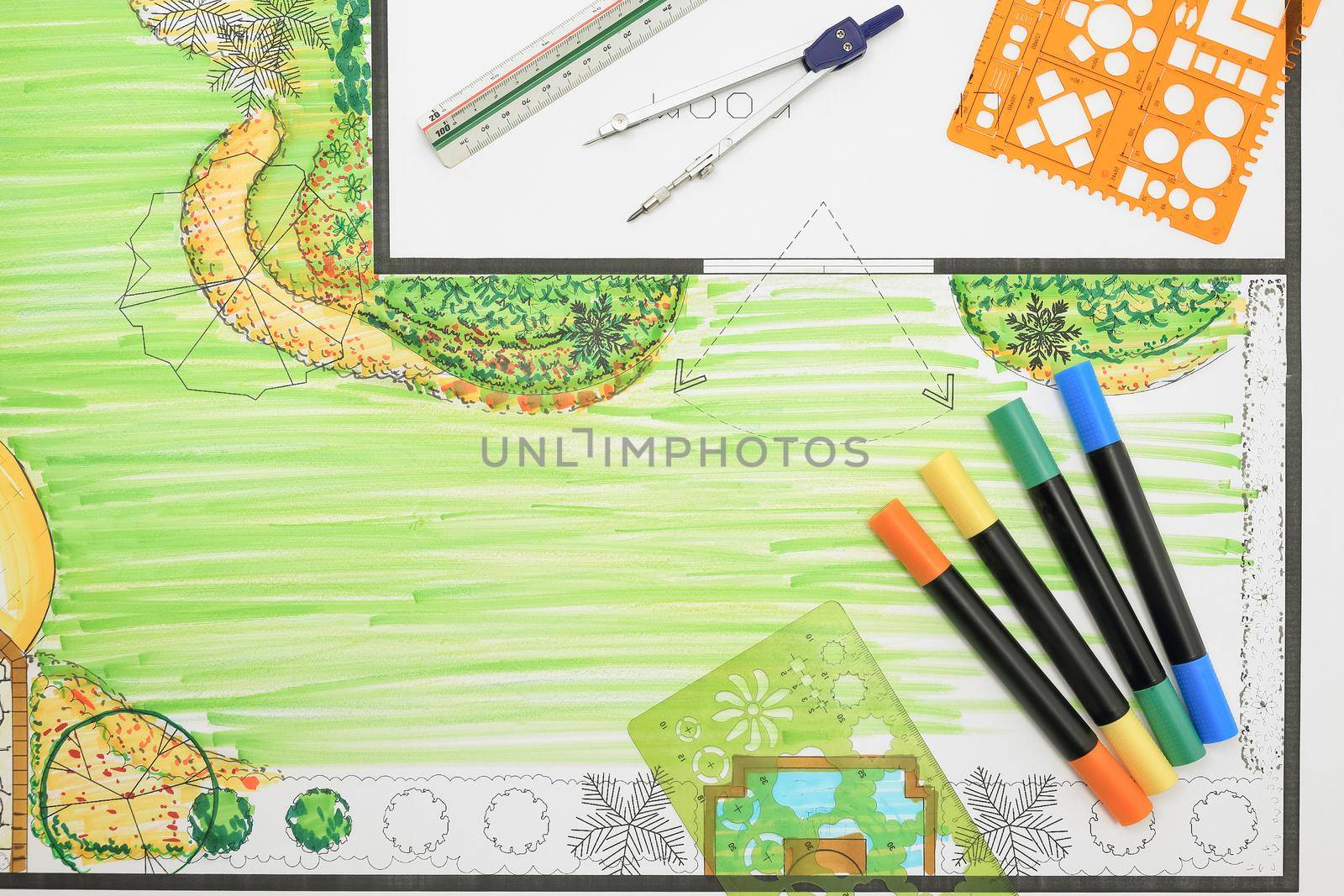 Backyard garden and pato design plan.