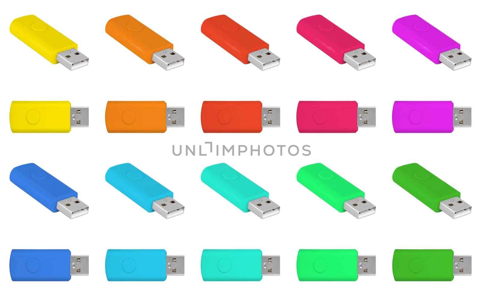 USB flash drive, external drive, on a white background in isolation