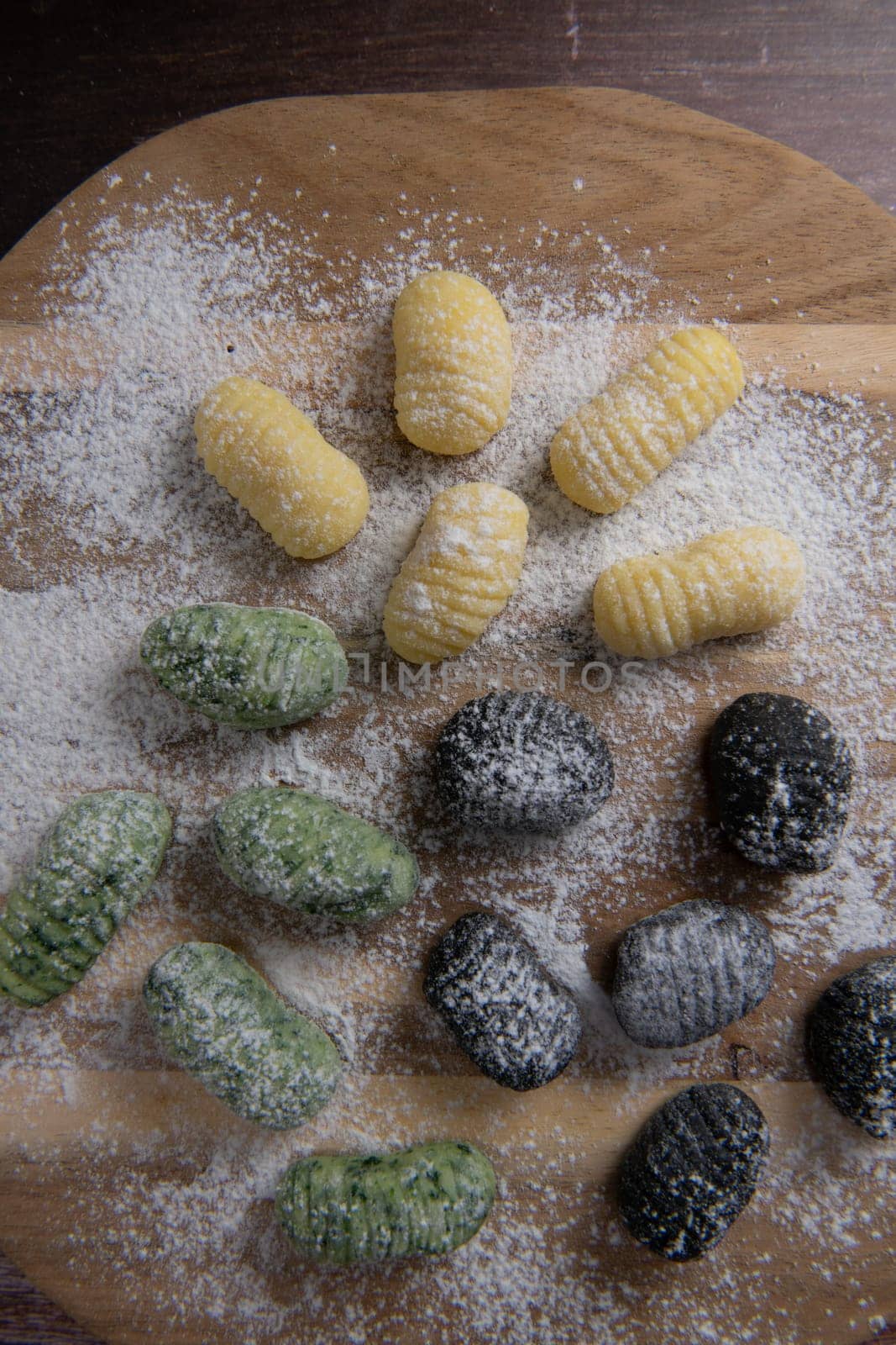 Multicoloured gnocci potato peru italian food, Homemade, High quality photo