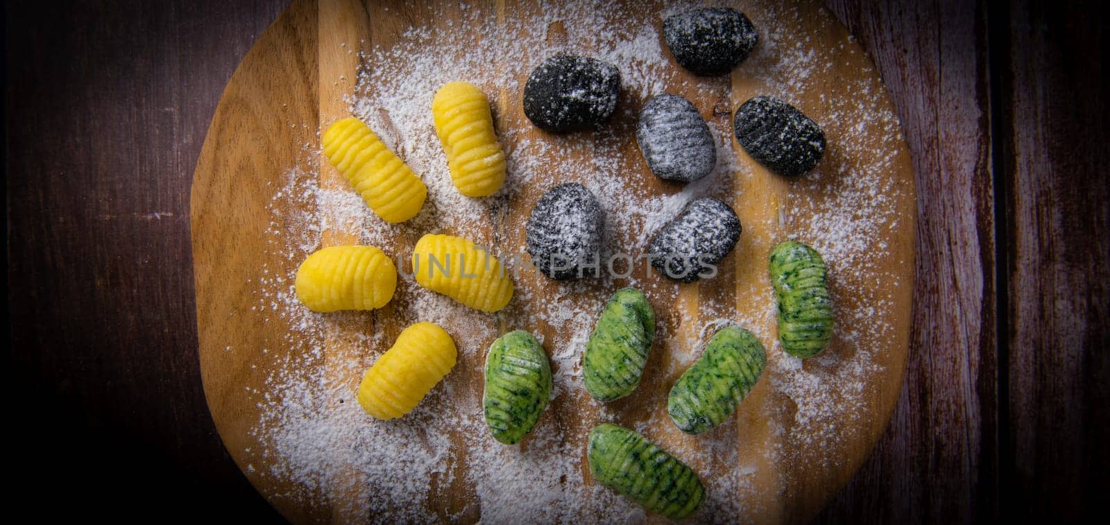 Multicoloured gnocci potato peru italian food, Homemade, High quality photo