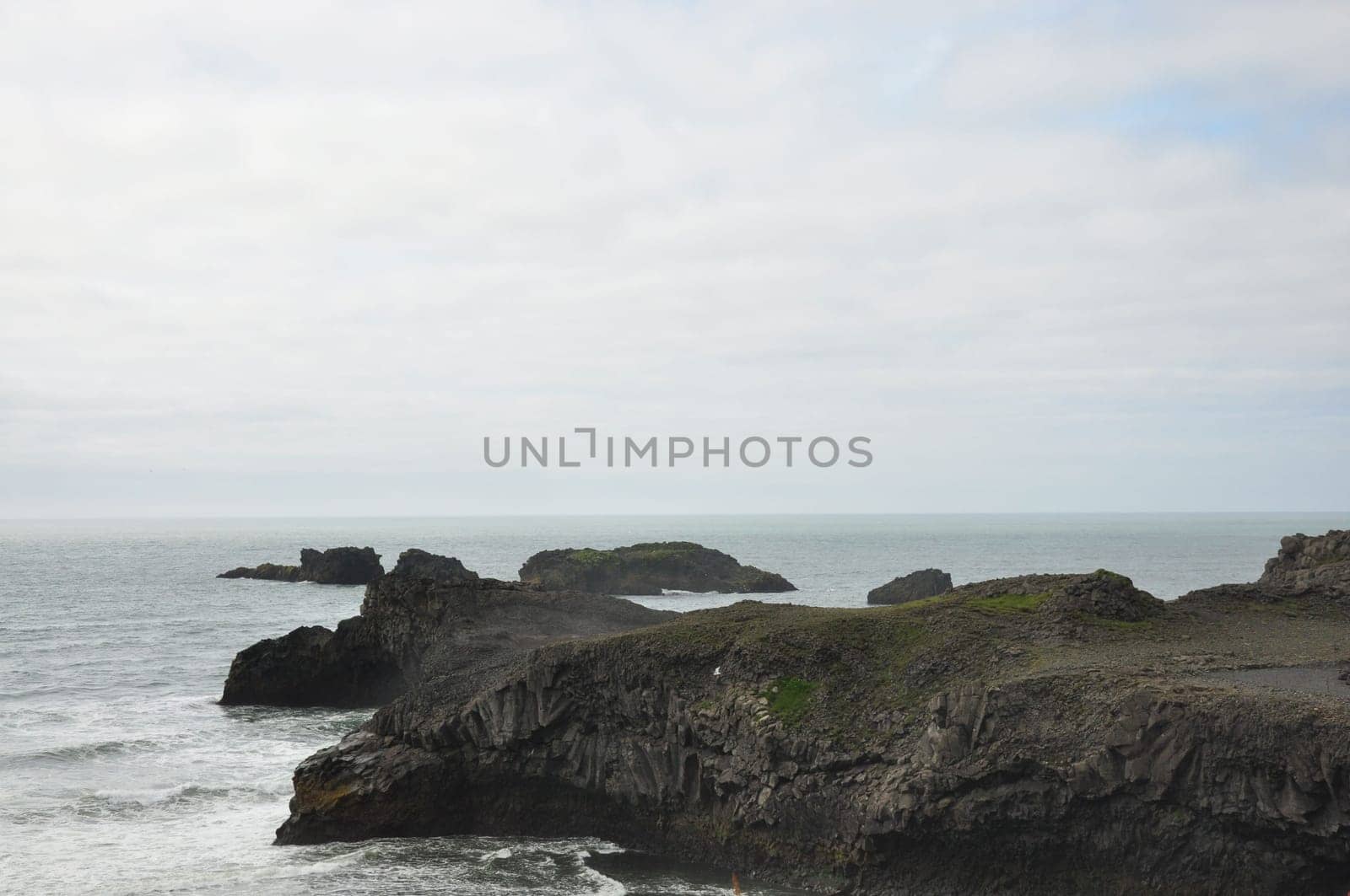 Scenic view of peninsula in Dyrholaey Cape Iceland