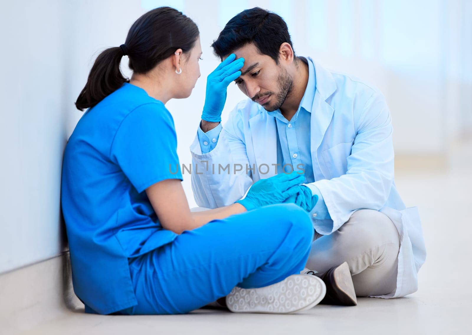 Its been a long day. a dental assistant giving her coworker support