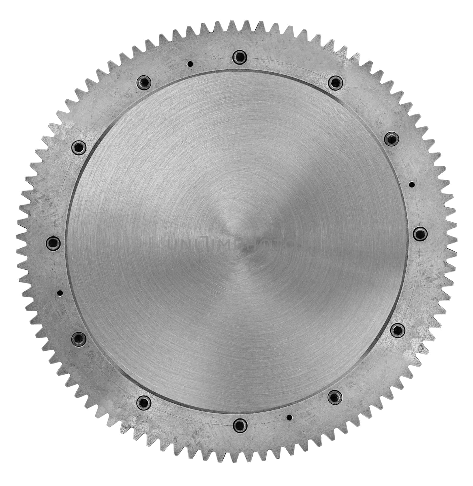 metal toothed gear, on white background, in insulation