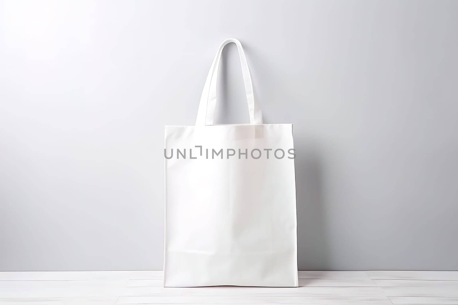Blank canvas tote bag mockup in white eco friendly design with copy space. Concepts for zero waste movement of shopping bags by FokasuArt