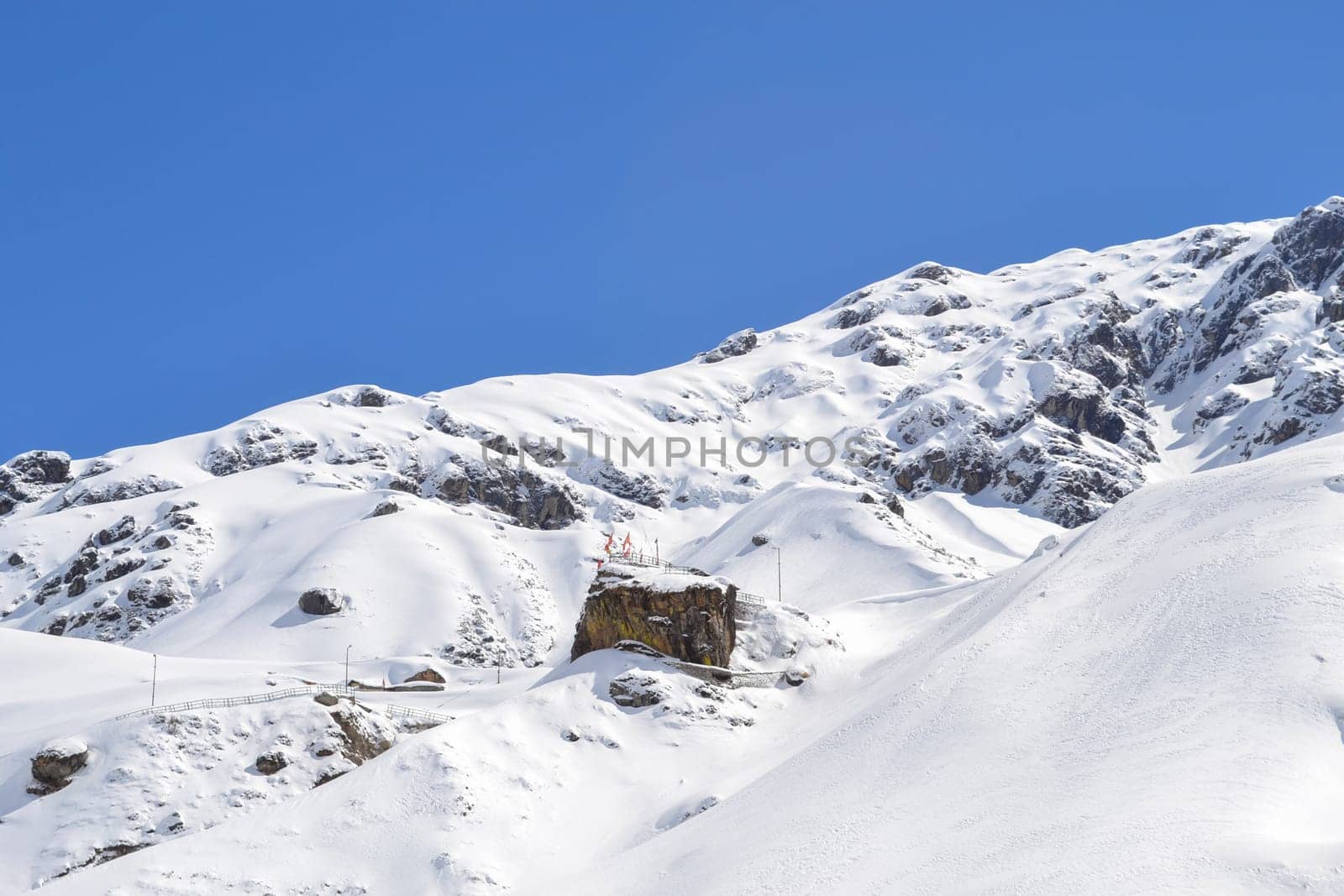 Snow-covered mountain peaks in Himalaya India. by stocksvids