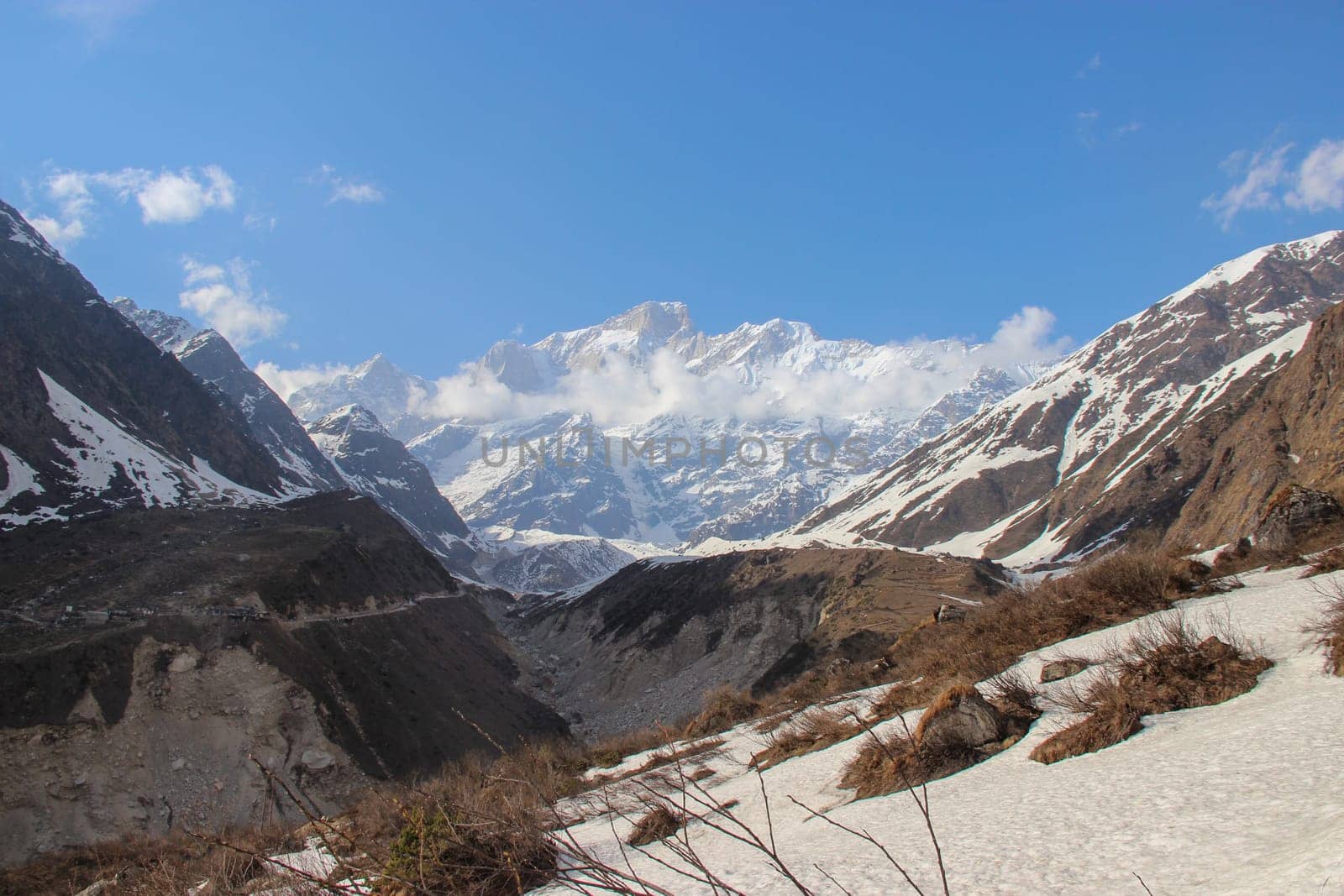 Mountain, Himalaya, Sun rays, landscape scenery. The Great Himalayas or Greater Himalayas is the highest mountain range of the Himalayan Range System. High quality photo