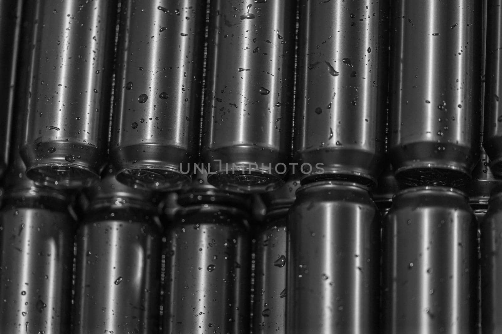 beer drink can in production in a brewery.