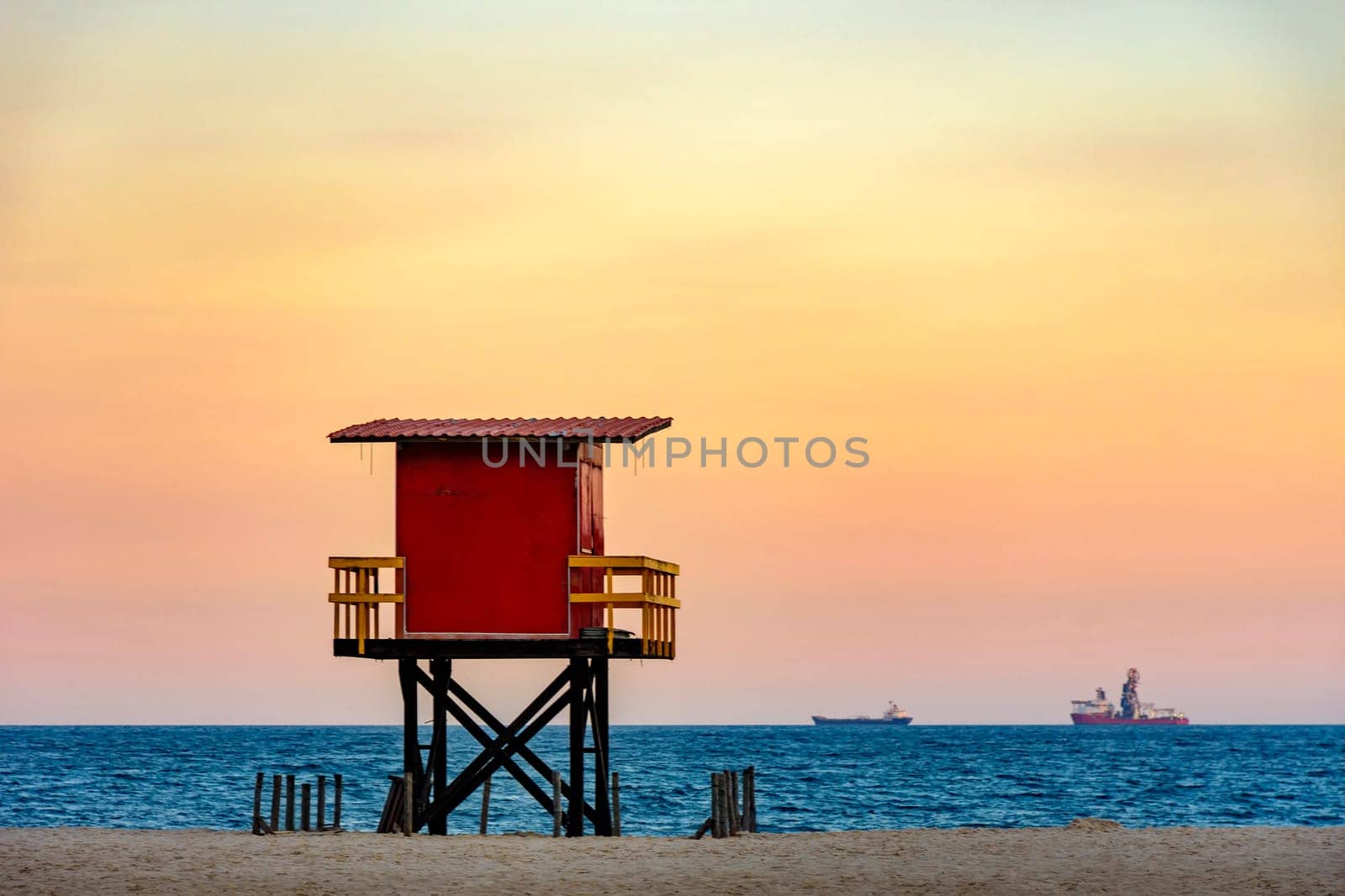 Rescue cabin on Copacabana beach by Fred_Pinheiro