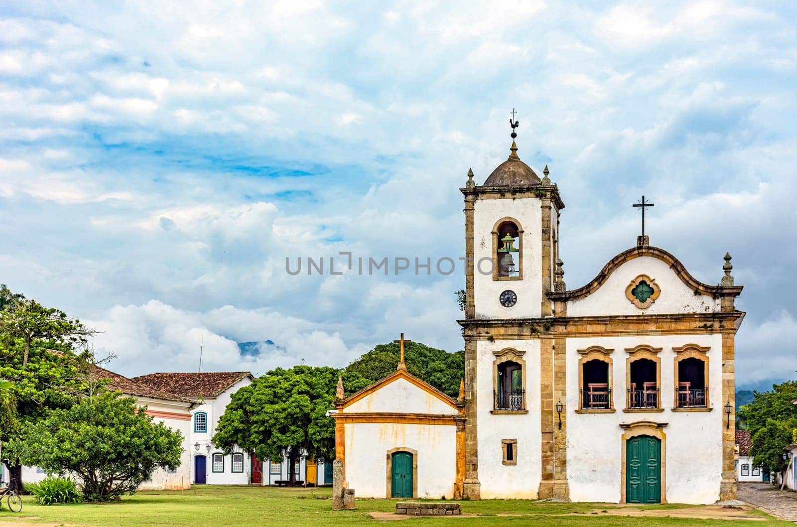 Facade of historic church in baroque style by Fred_Pinheiro