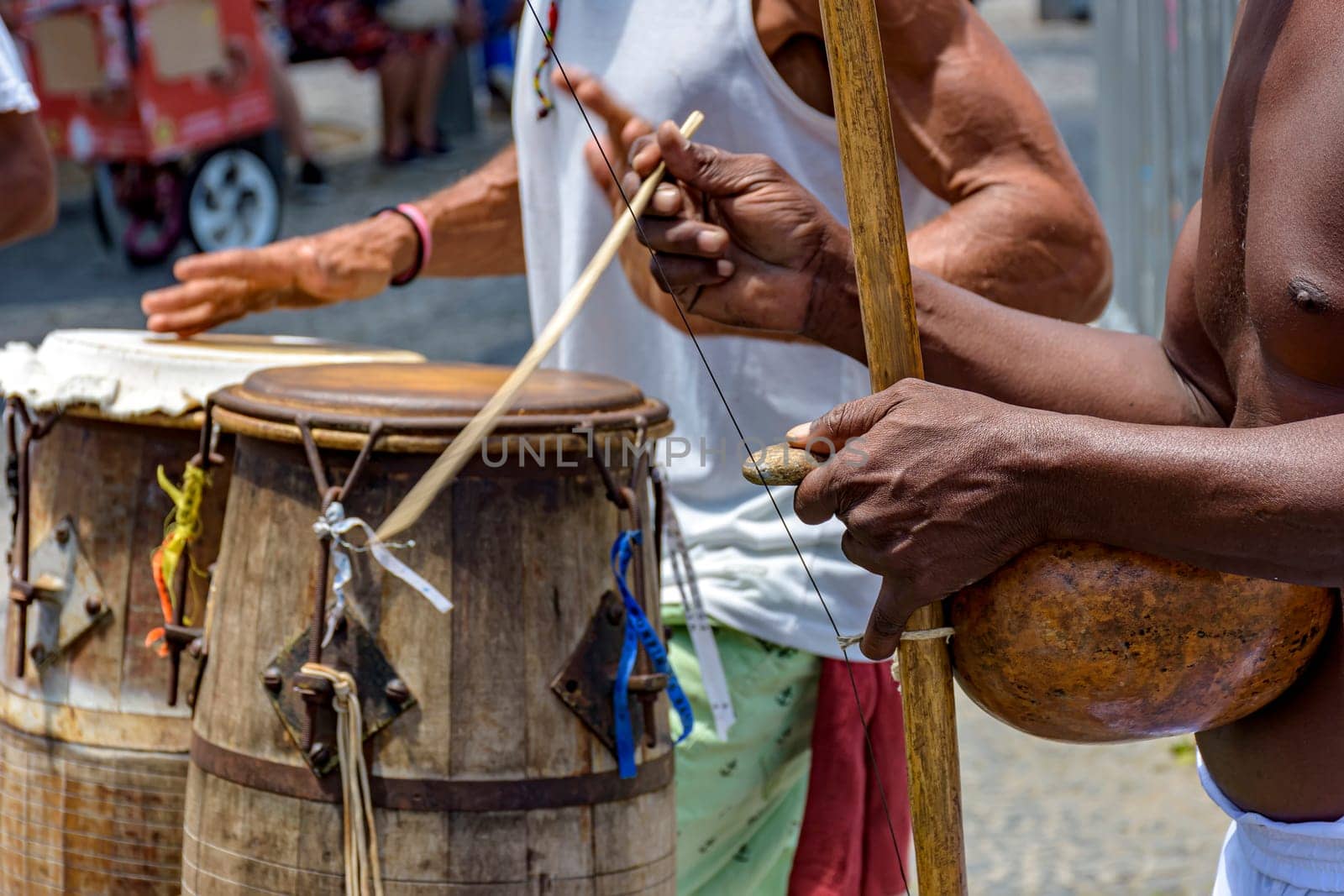 Berimbau and atabaque instruments usually used during capoeira fight by Fred_Pinheiro