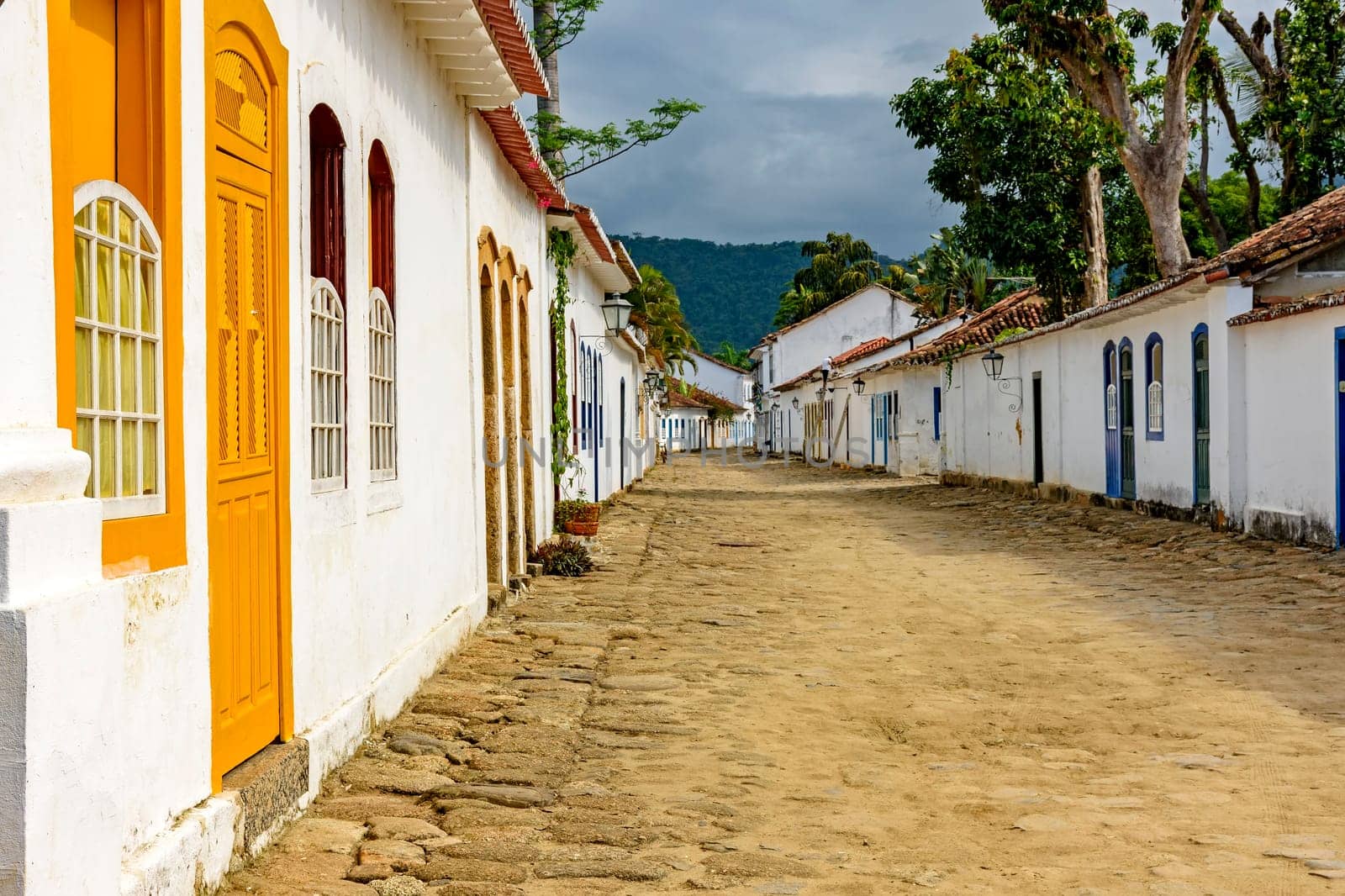 Streets of cobblestone and old houses in colonial style by Fred_Pinheiro
