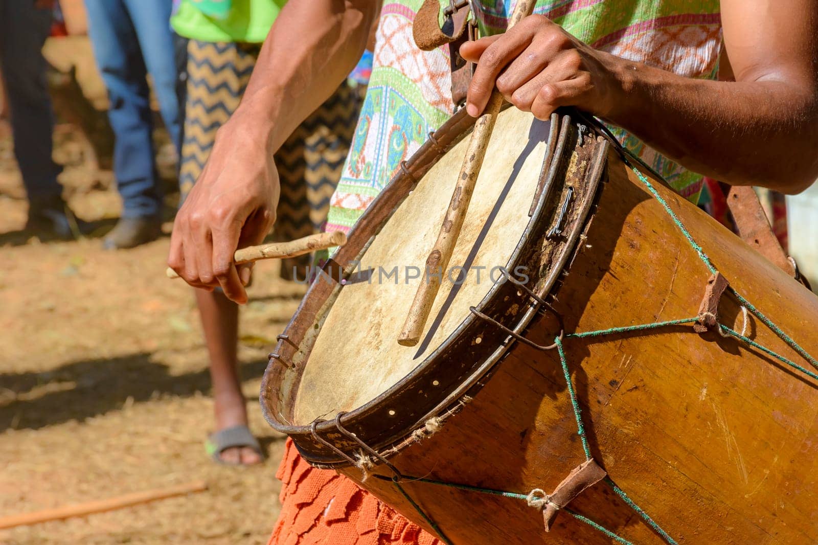 Ethnic and rustic handmade drums in a religious brazilian festival by Fred_Pinheiro