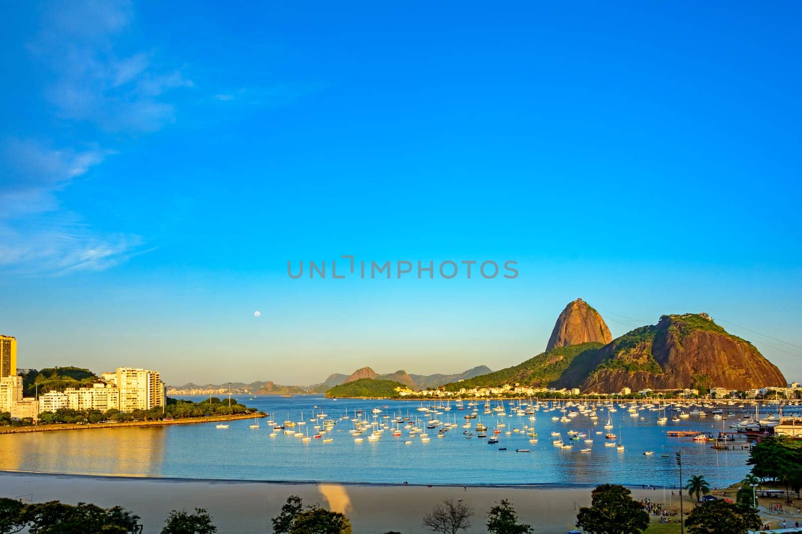Guanabara Bay and Botafogo Beach and Sugarloaf Mountain by Fred_Pinheiro