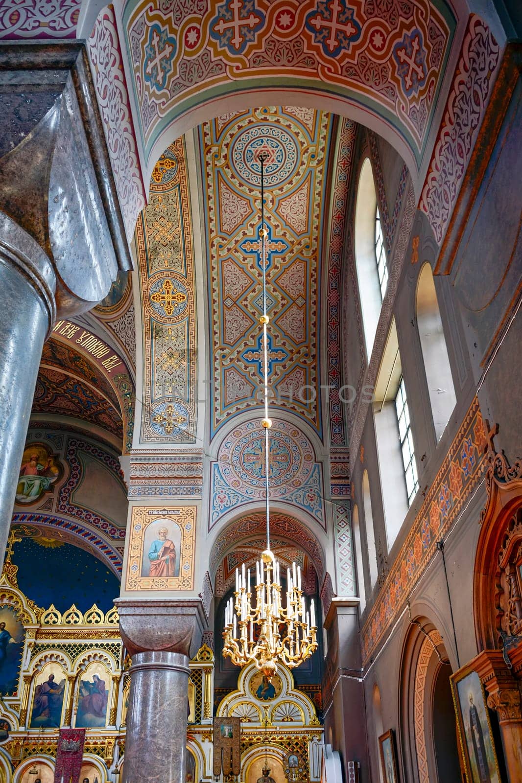 Interior and ceiling of famous and historic Uspenski Cathedral in Helsinki, Finland