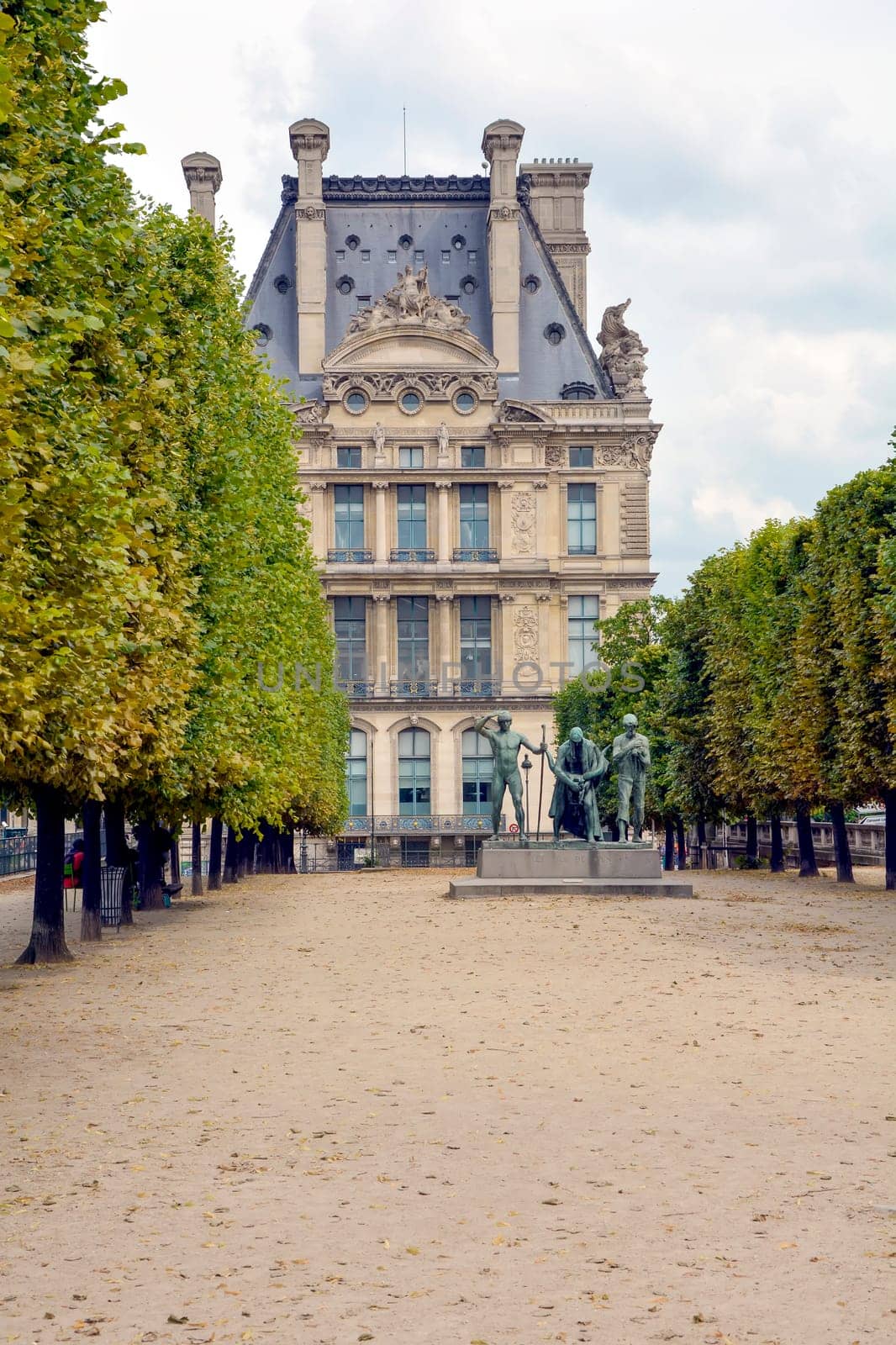 Jardin des Tuileries and the sculpture Les Fils de Caïn in Paris, France