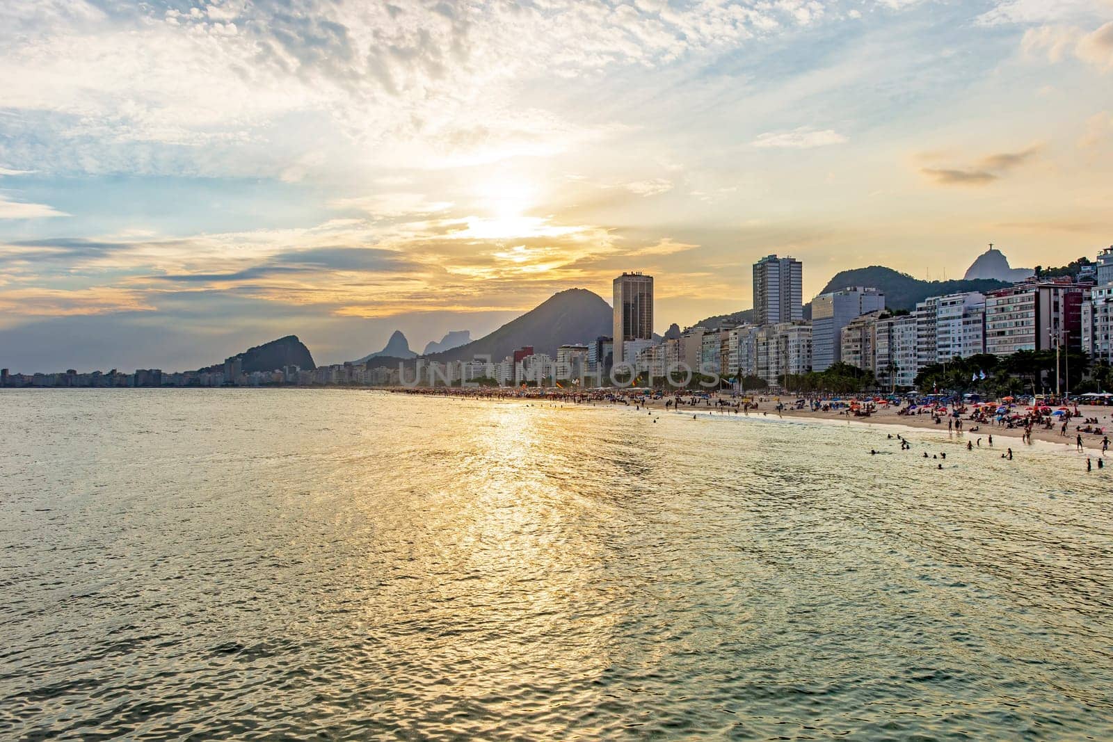 Sunset on the famous Copacabana beach by Fred_Pinheiro