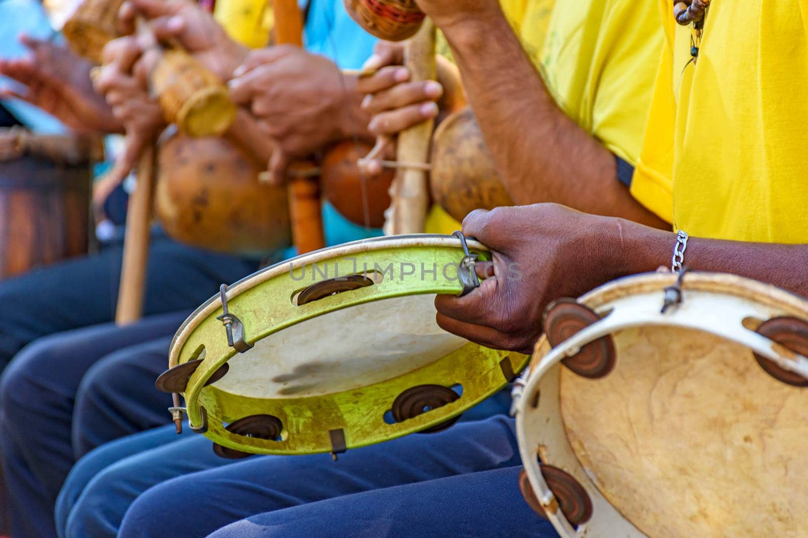 Brazilian musical instrument called berimbau, Tambourine and others by Fred_Pinheiro