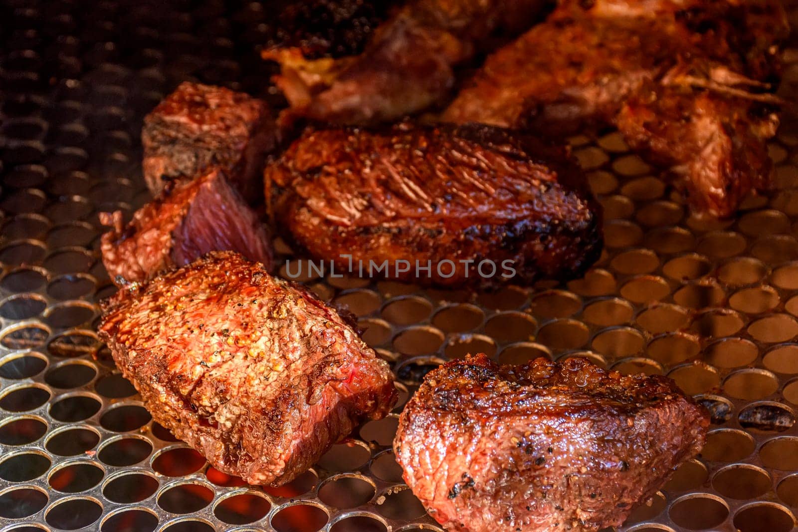 Brazilian barbecue of beef cooked on the grill or on a skewer