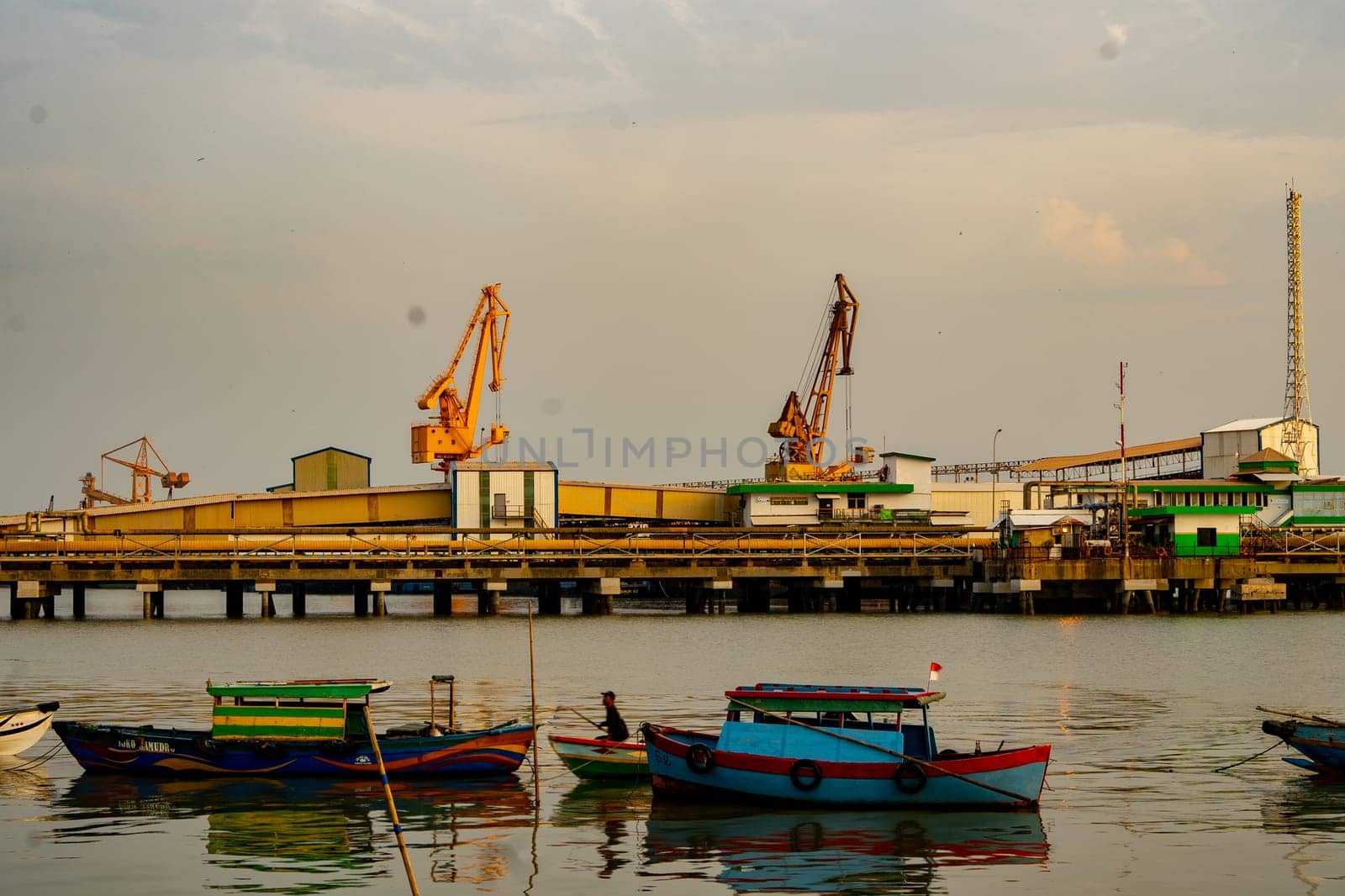 December 10, 2022. Morning at the Kroman Traditional Dock, Gresik, East Java, Indonesia