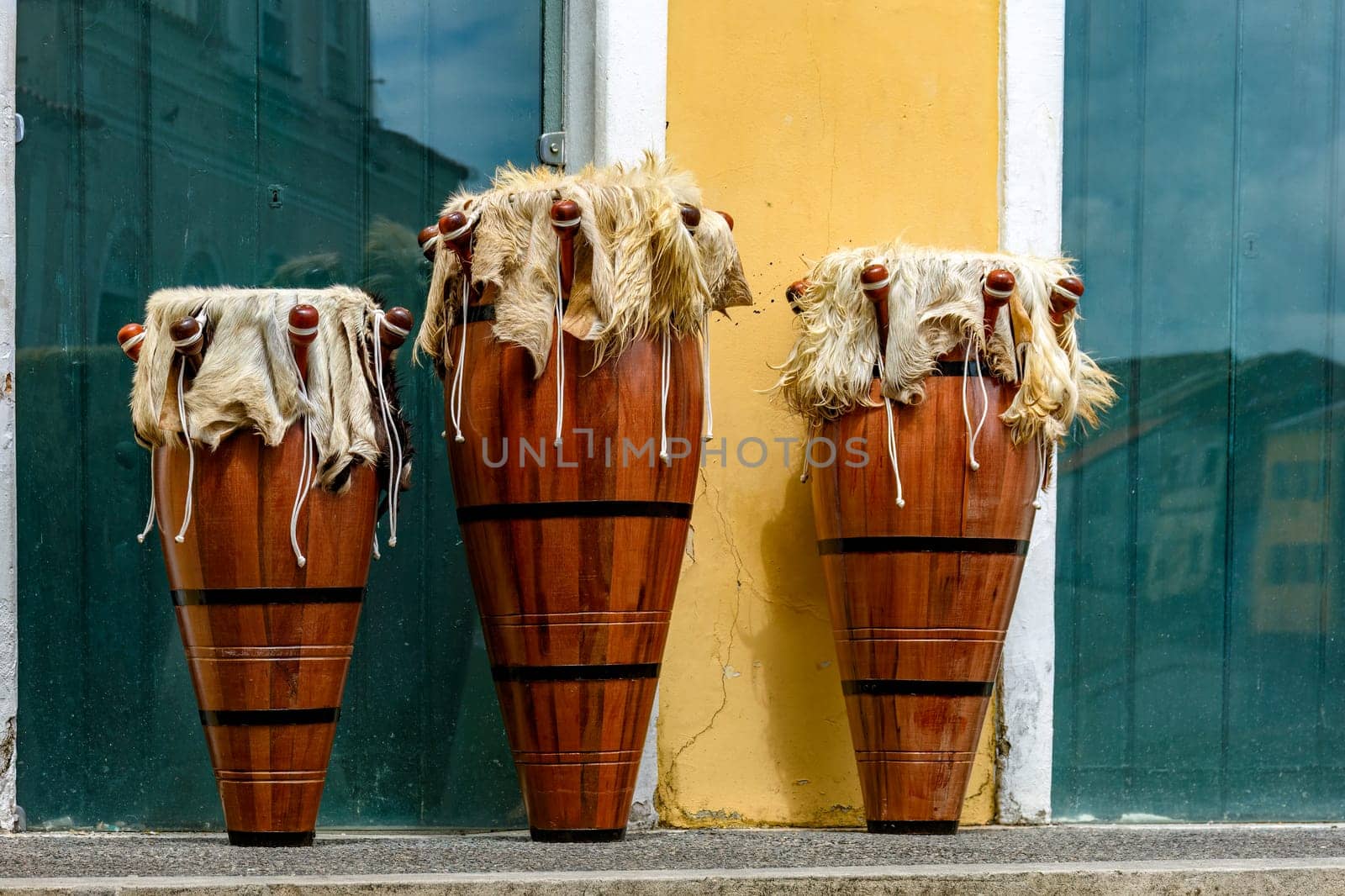 Ethnic drums also called atabaques on the streets of Pelourinho by Fred_Pinheiro