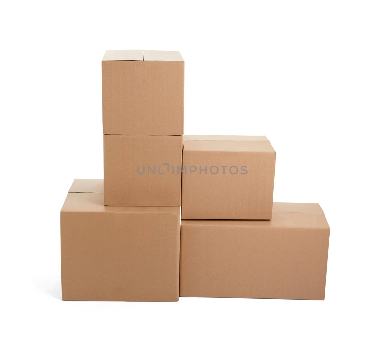 close up of a cardboard box on white background