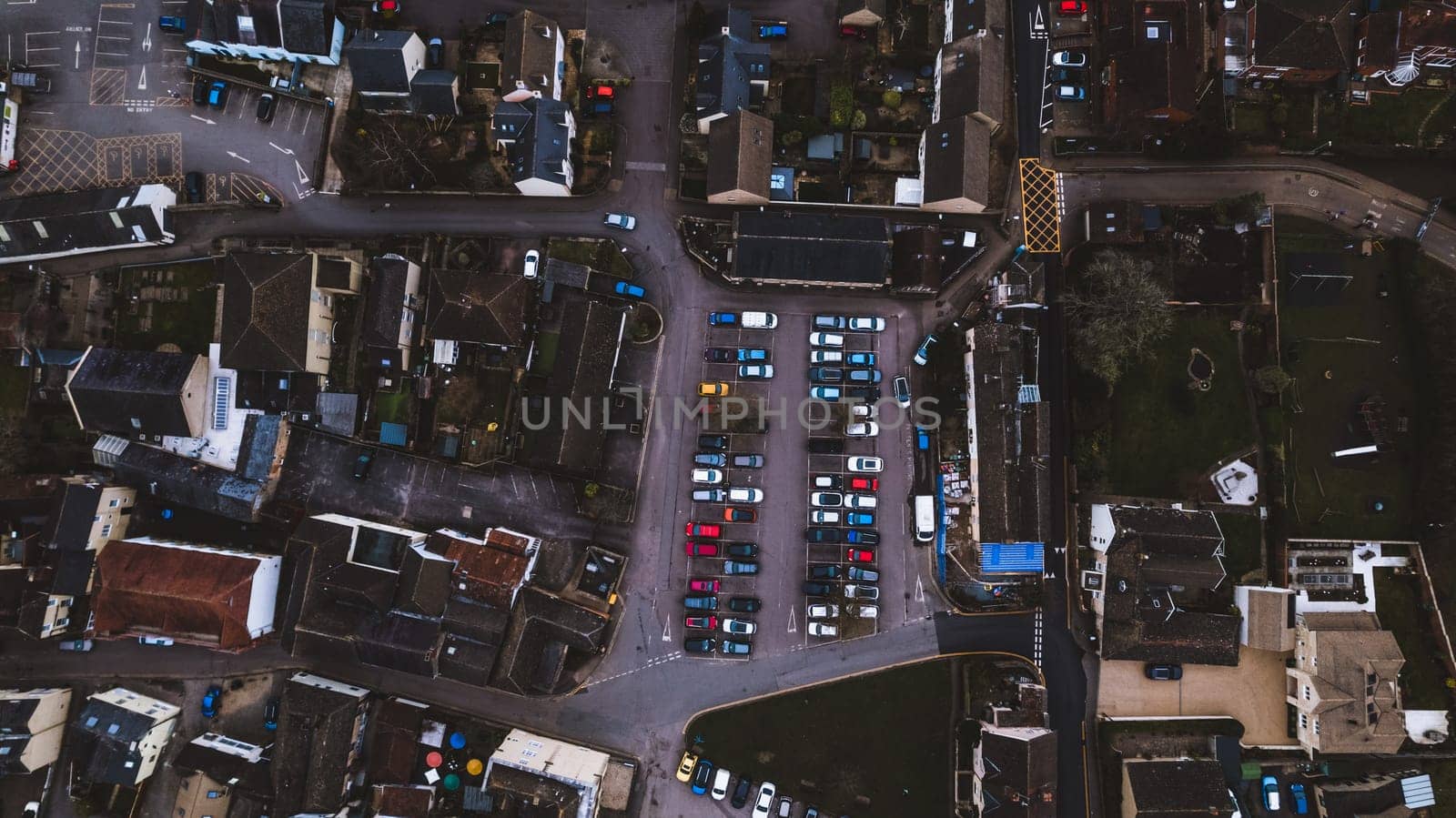 Aerial view of neighborhood. High quality photo