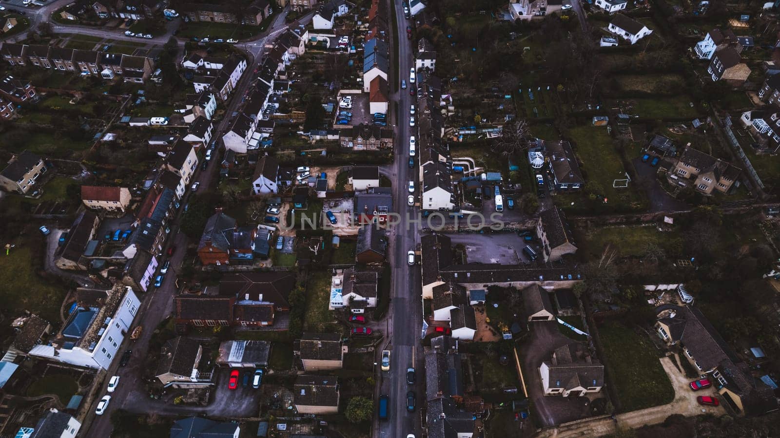 Aerial view of neighborhood. High quality photo