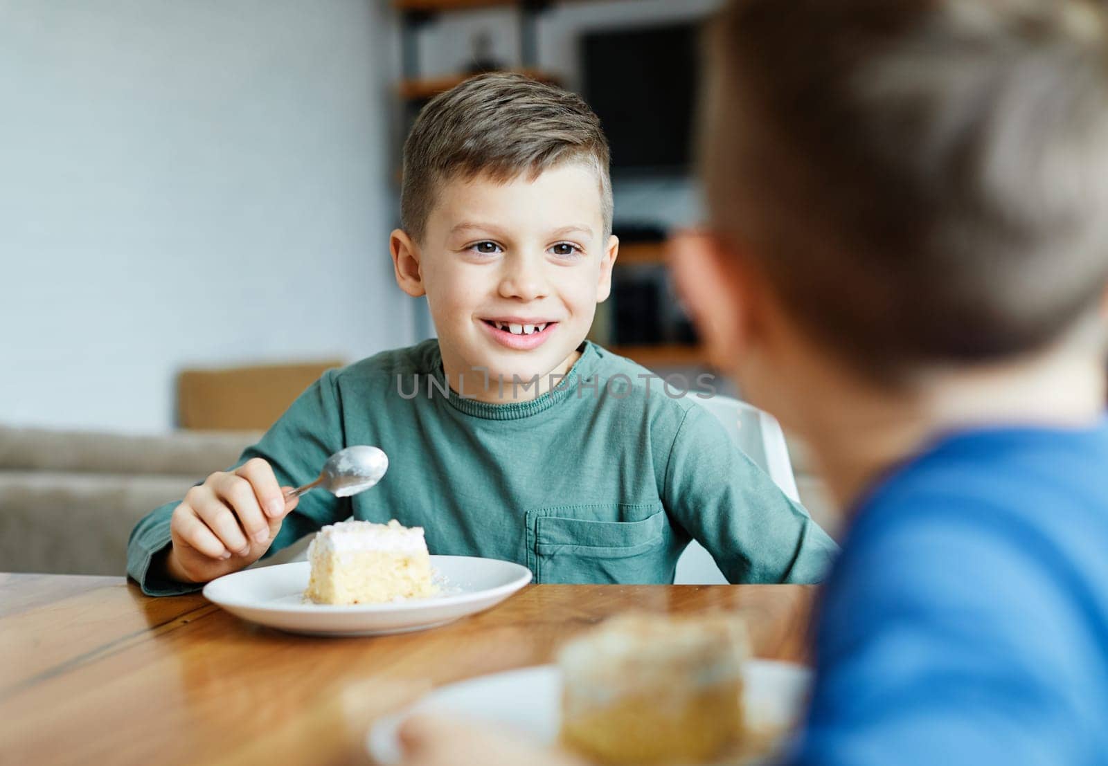 boy child brother friend cake food eating dessert family delicious sweet by Picsfive