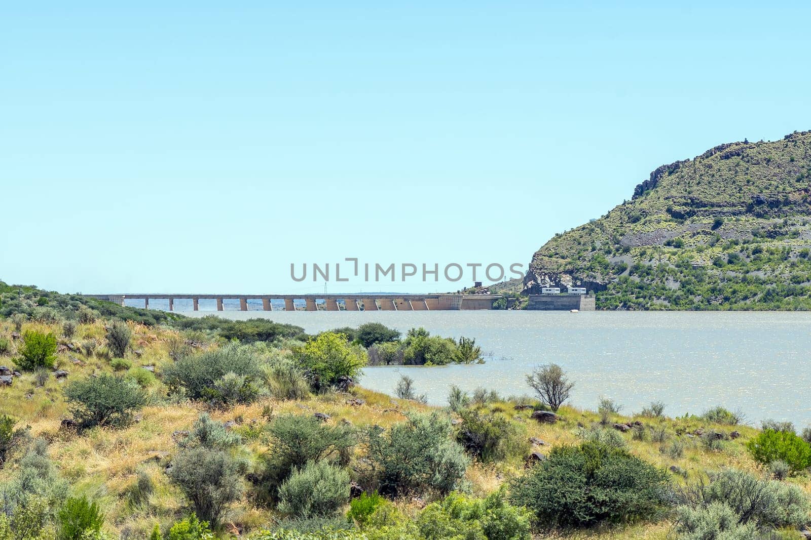 Second largest dam in South Africa, Vanderkloof Dam, overflowing by dpreezg