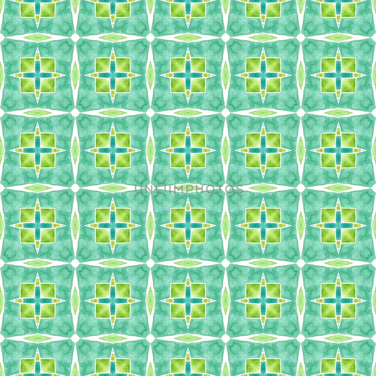 Textile ready gorgeous print, swimwear fabric, wallpaper, wrapping. Green charming boho chic summer design. Trendy organic green border. Organic tile.