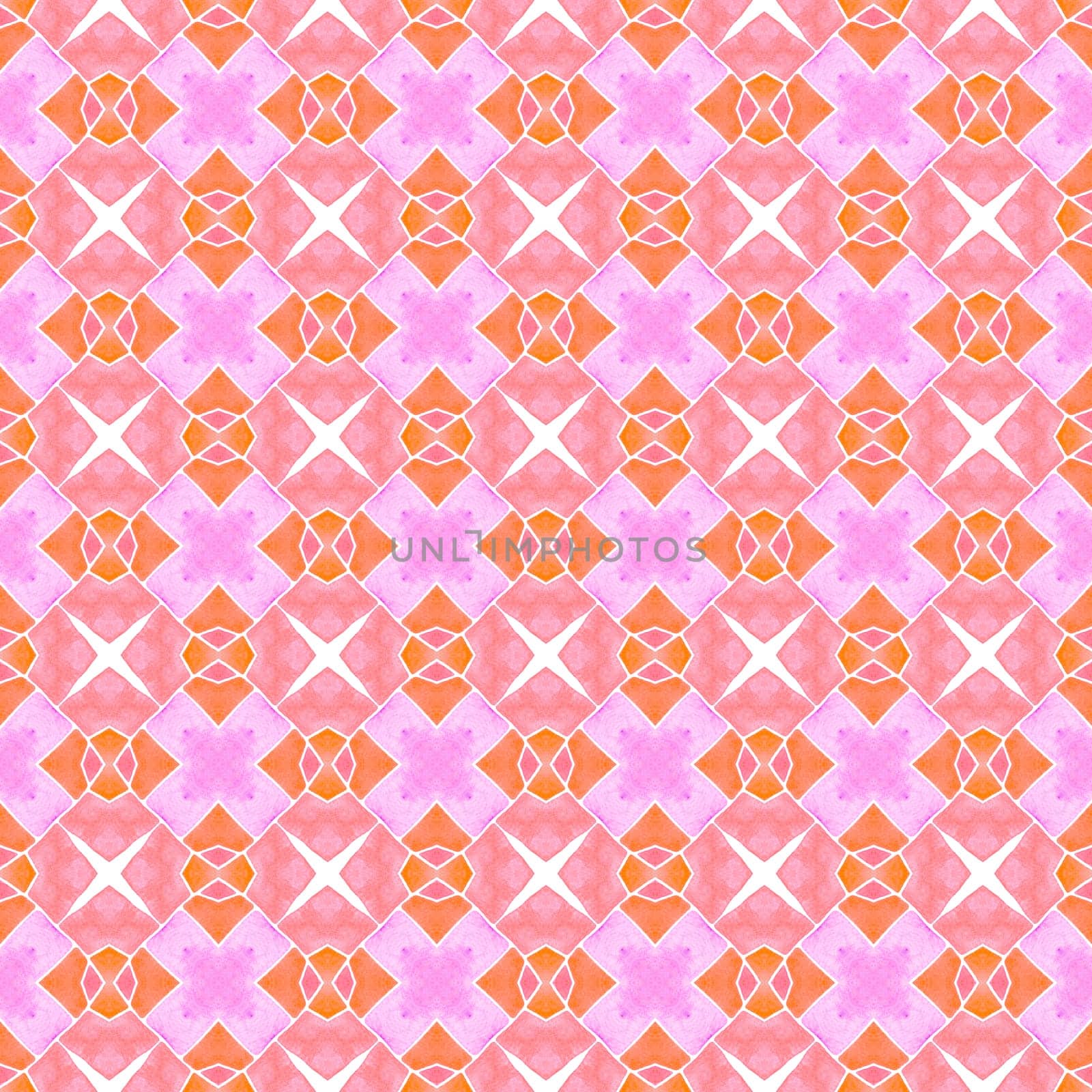 Medallion seamless pattern. Orange bold boho chic by beginagain