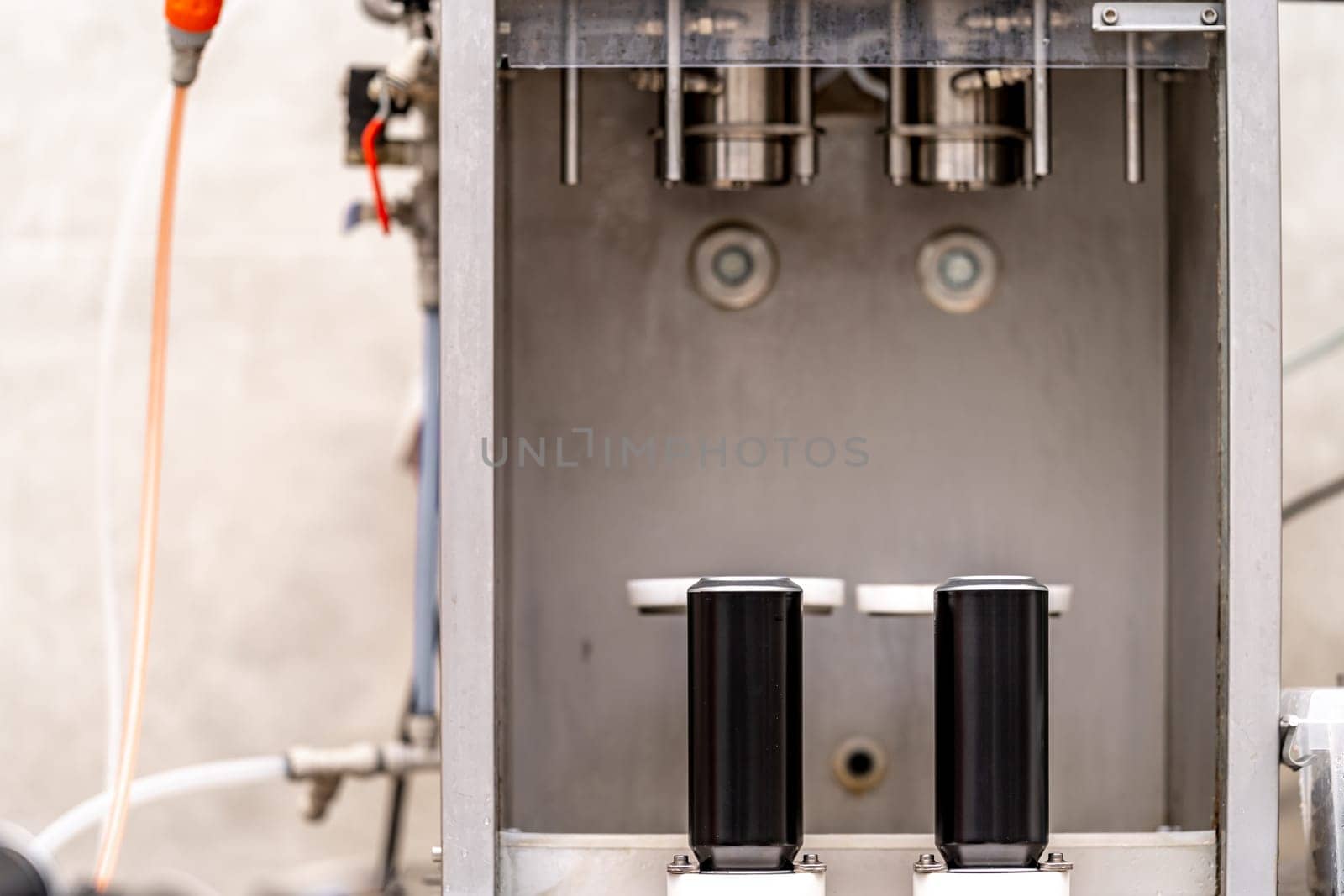 machine for filling beer cans in a brewery.