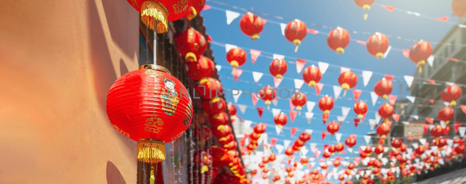 Chinese new year lanterns in china town.