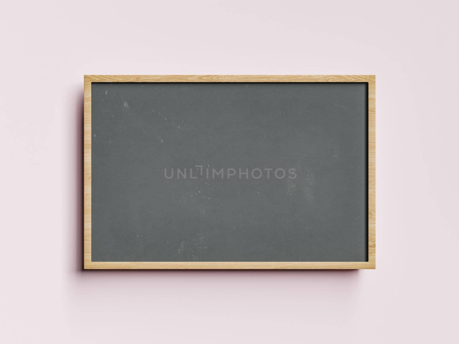 small empty chalkboard with wooden frame by asolano