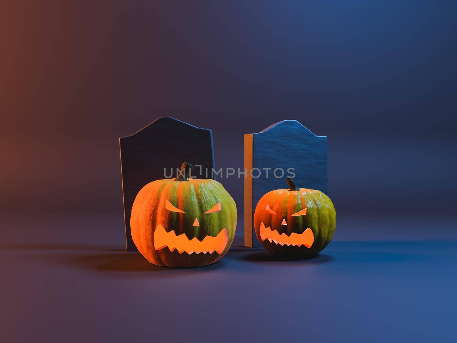 Halloween pumpkins with graves by asolano