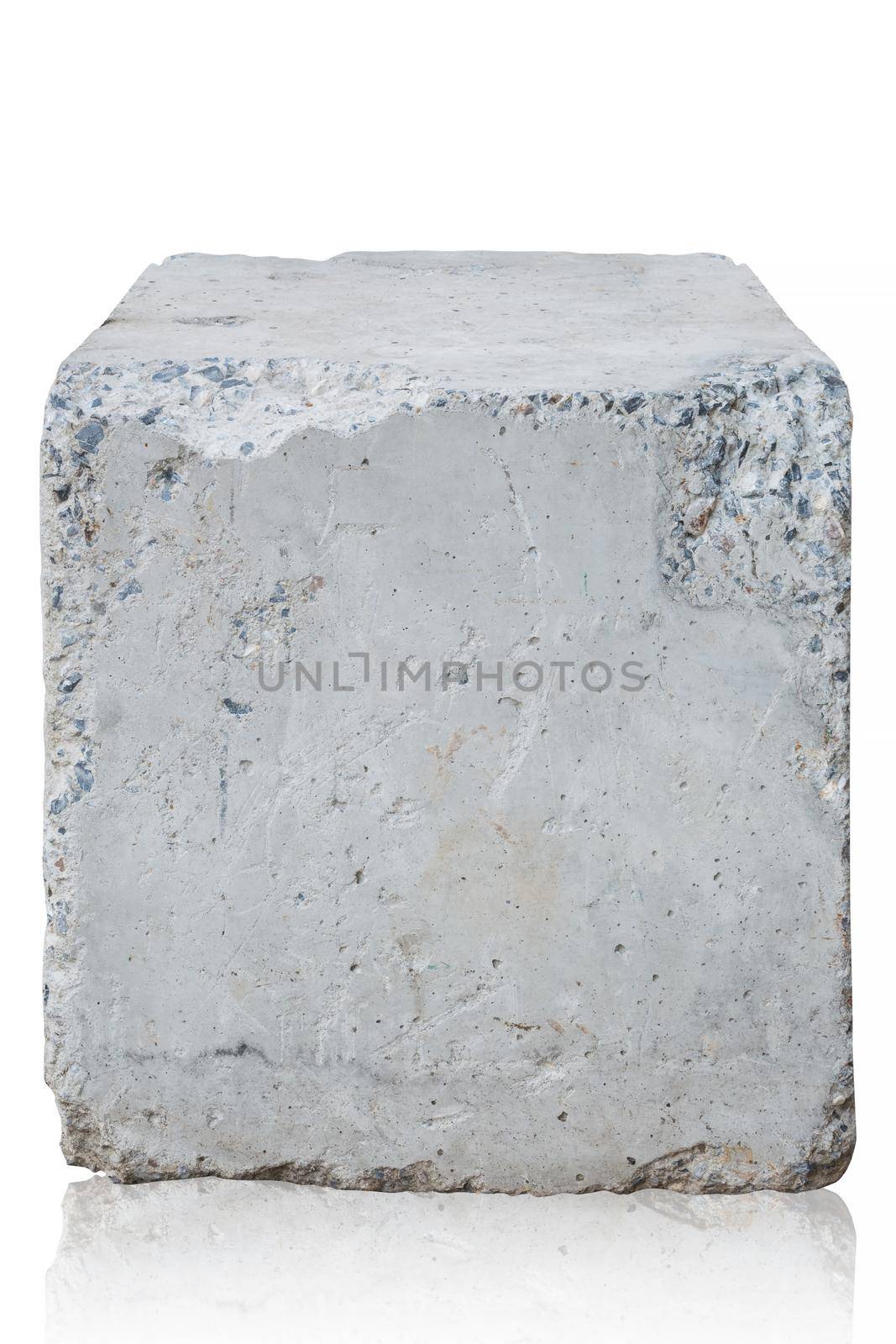 cement block isolated on white background. Clipping path