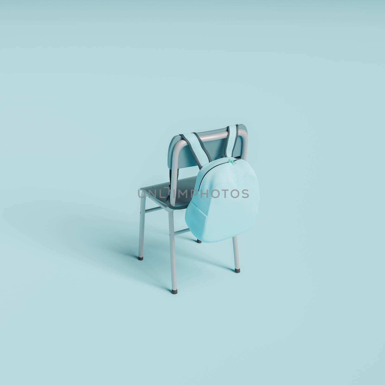 minimal chair with hanging school bag by asolano