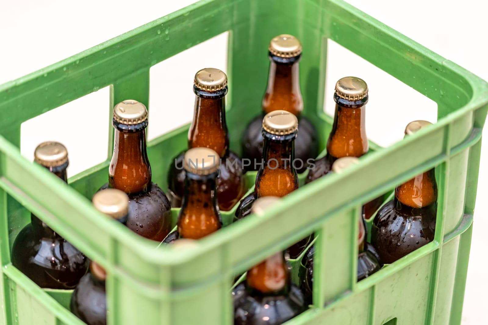 drink bottles in crates in storage. High quality photo