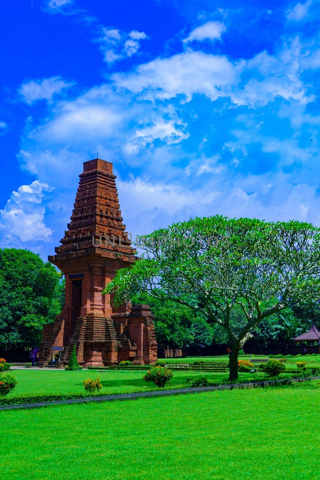 19th March 2023. Bajang Ratu Temple at Trowulan Archaeological Site in East Java, Indonesia. It's a gate made of red brick which is estimated build around 14th century during Majapahit Empire.