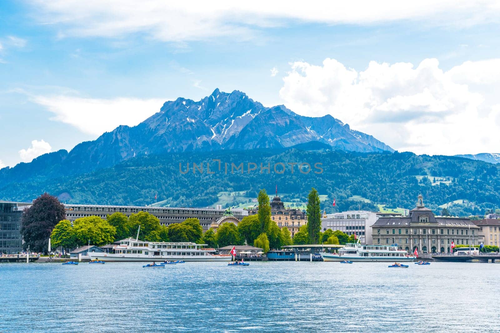 Lake Lucerne and huge mountain near city Lucerne, Luzern Switzerland by Eagle2308