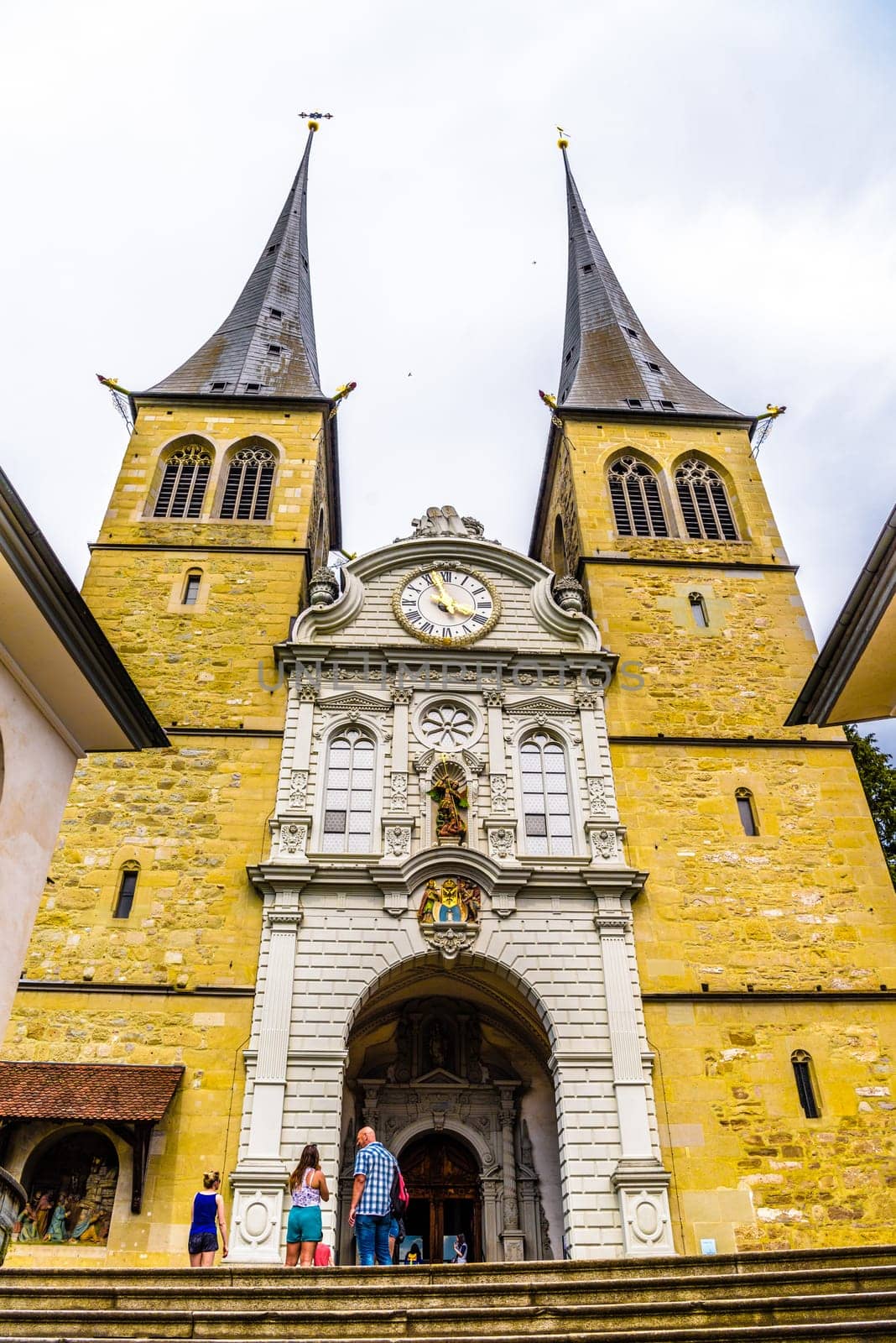Hofkirche church St. Leodegar in the center of Lucerne, Luzern Switzerland.